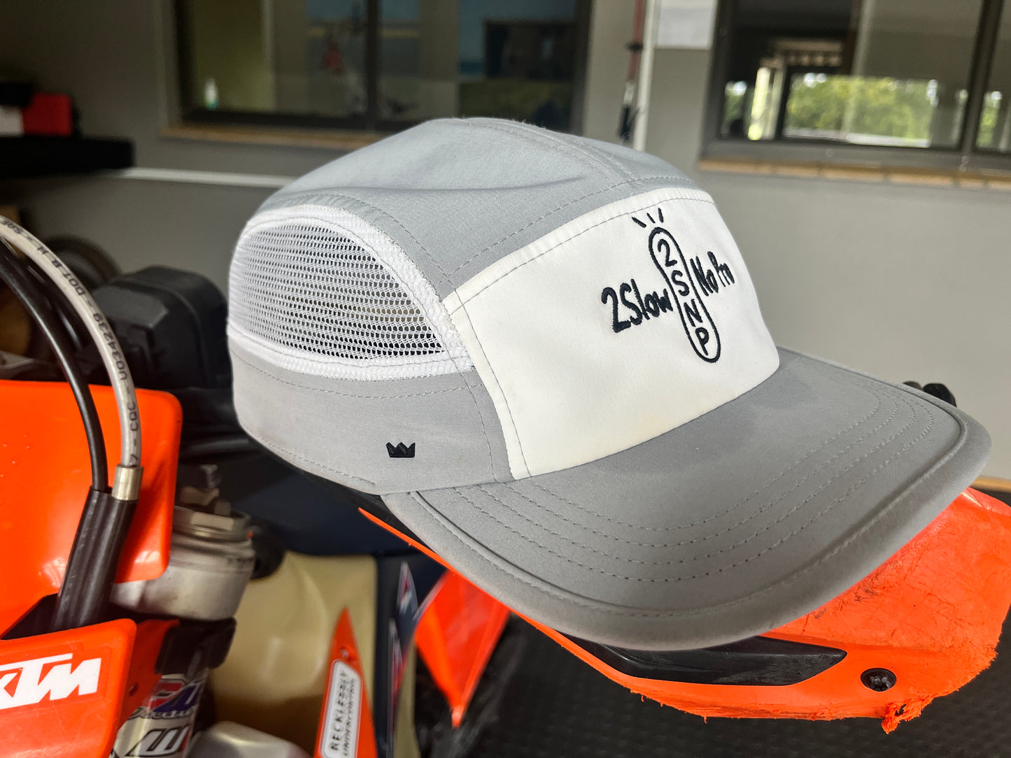 The Recycled 6 Panel Active Cap - Grey/White